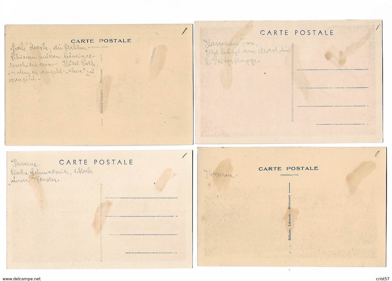 70 HERICOURT LOT 6 CARTES  ECRITE AU DOS  PAR SOLDAT ALLEMAND 1940 - Altri & Non Classificati