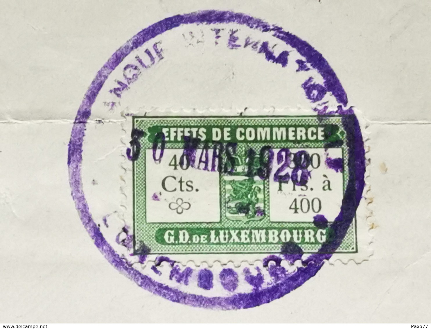 Luxembourg, Timbre Effets De Commerce, 40 Centimes - Fiscaux