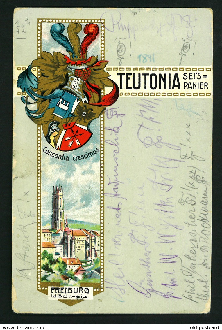 TEUTONIA 1912 FREIBURG    AUSTRIA GERMANY    VF   POSTCARD - Other & Unclassified