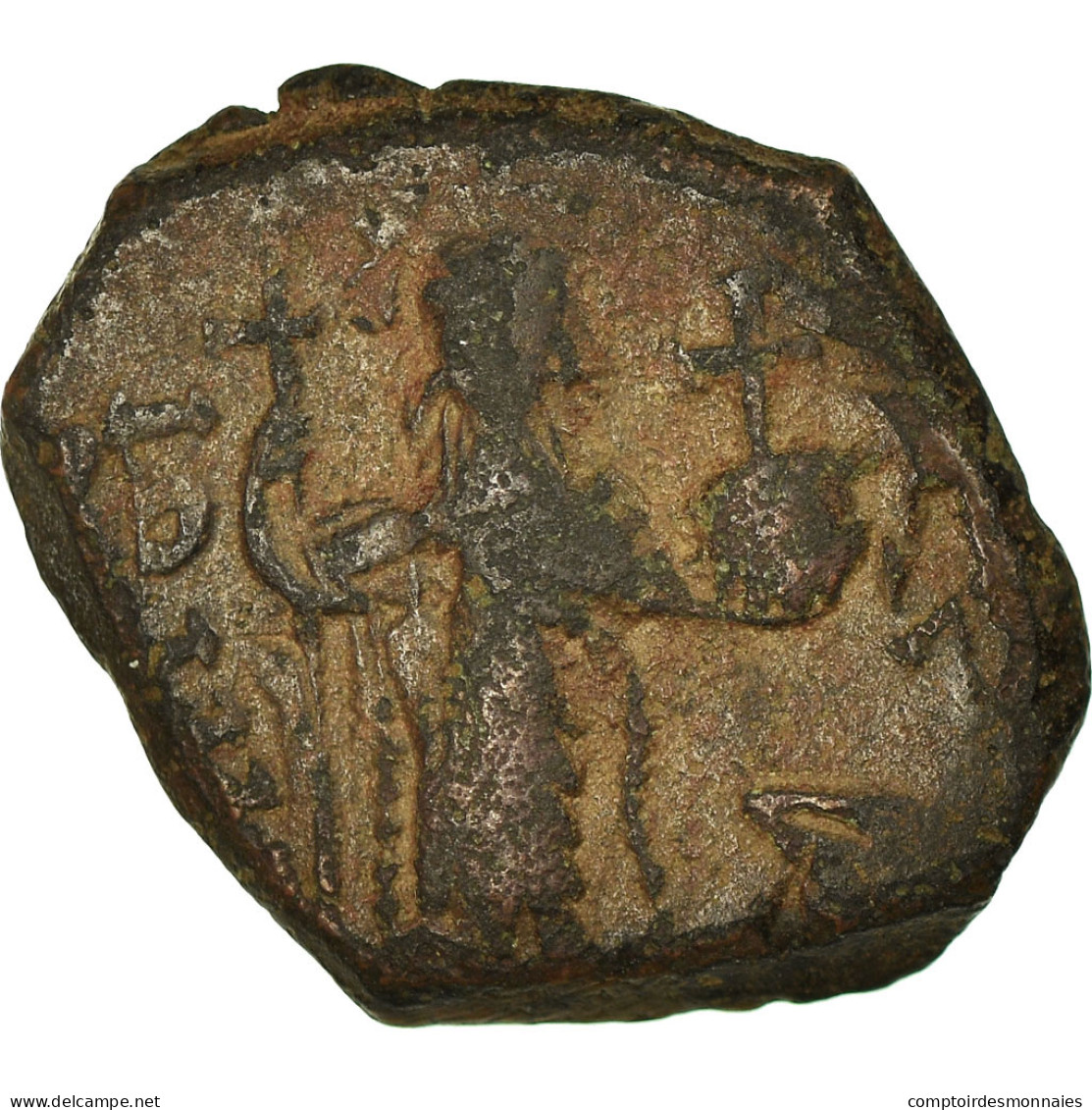 Monnaie, Constans II, Follis, 641-668 AD, Constantinople, TB+, Cuivre, Sear:1006 - Bizantine