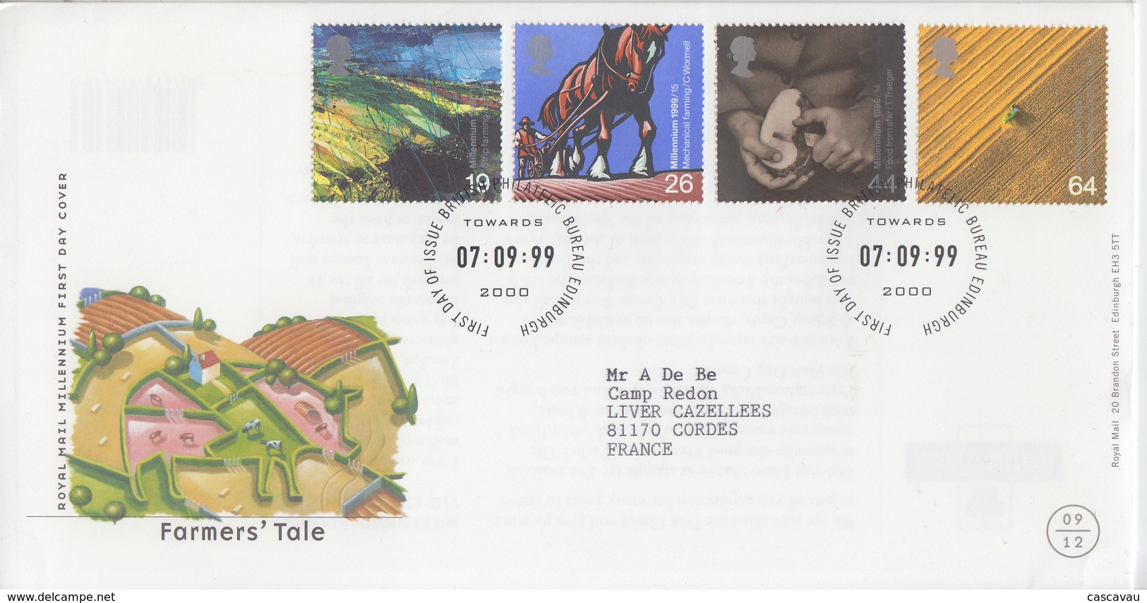 Enveloppe  FDC  1er  Jour   GRANDE  BRETAGNE    Tournant  Du  Millénaire   1999 - 1991-2000 Decimal Issues