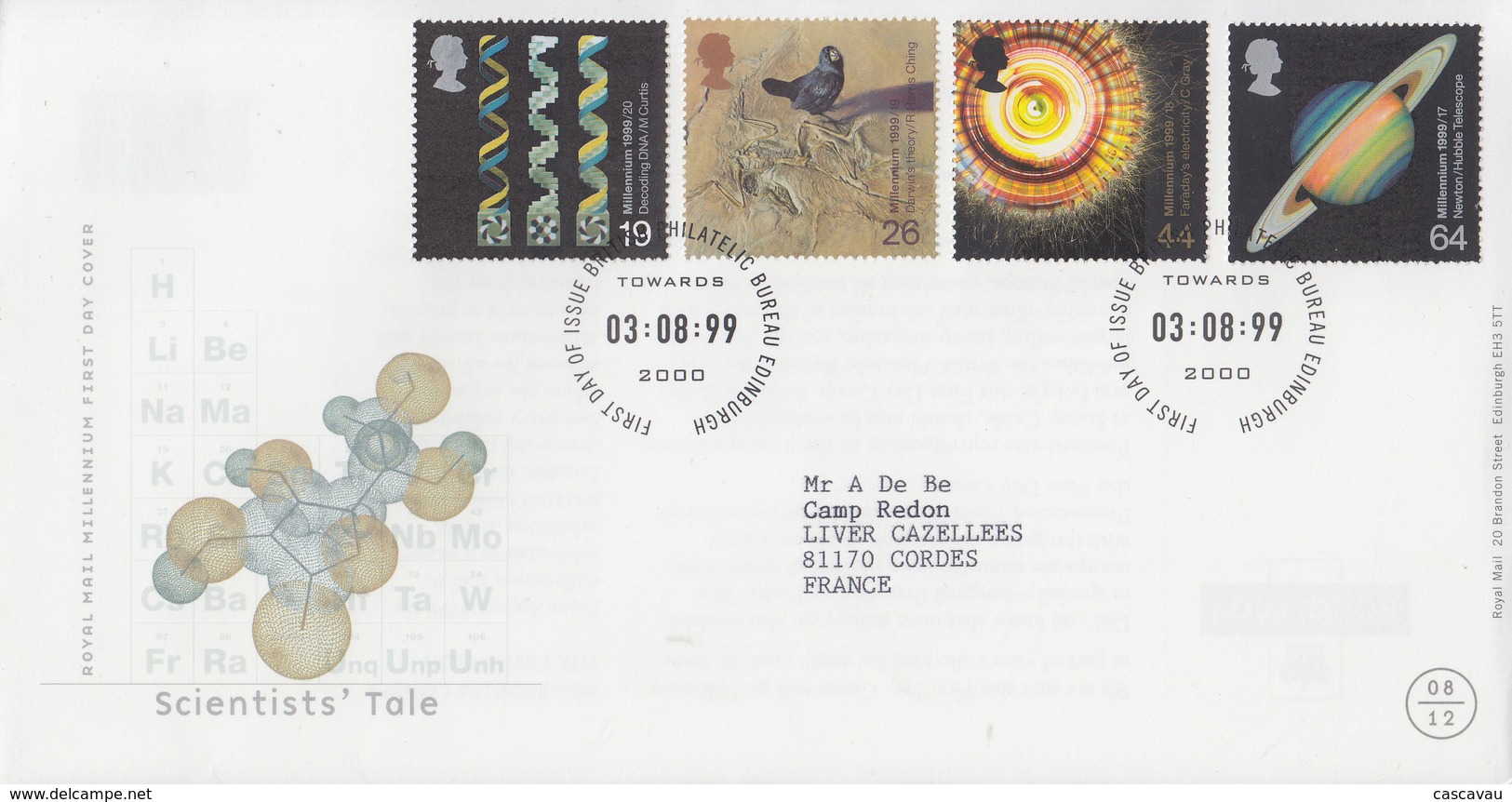 Enveloppe  FDC  1er  Jour   GRANDE  BRETAGNE    Tournant  Du  Millénaire   1999 - 1991-2000 Decimal Issues