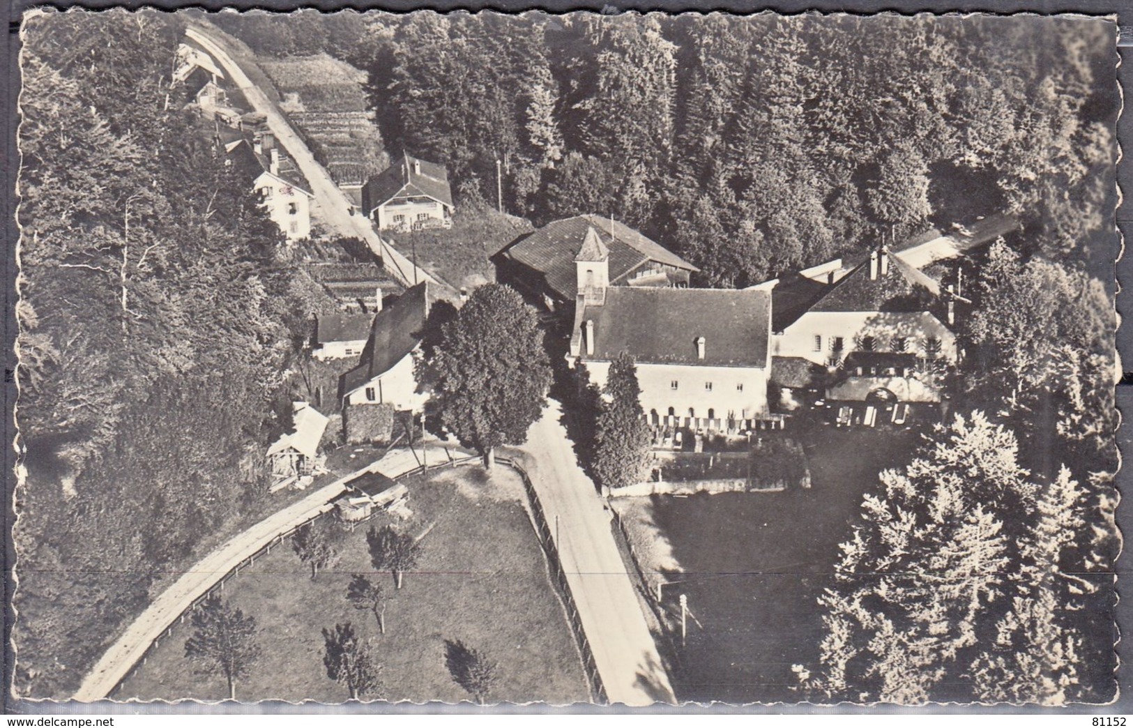 MONTHERON  Suisse  Auberge De Labbaye    CPSM   Postée Le 9 8 1971 à CUGY   Num 1307  VUE AERIENNE - Cugy