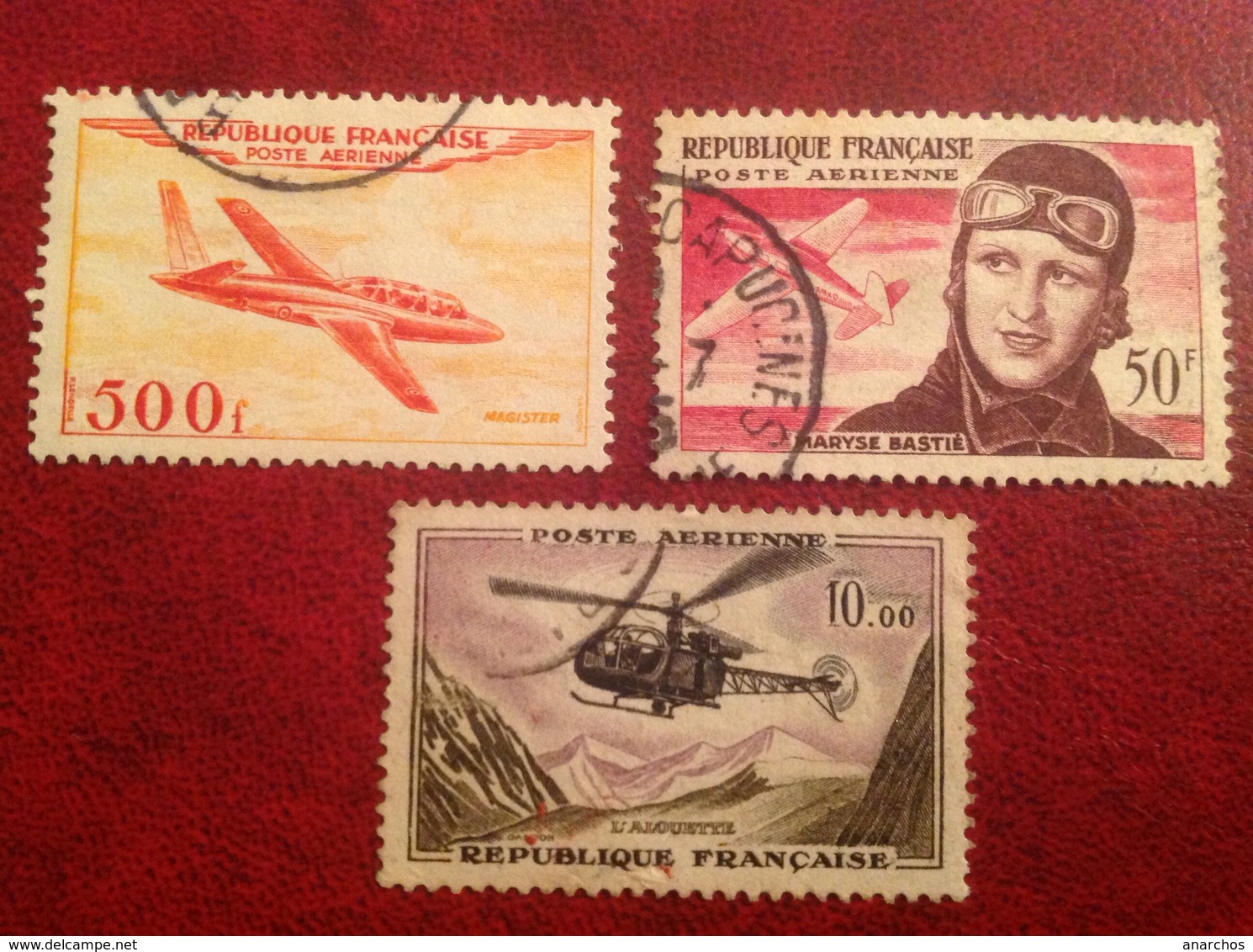 Poste Aerienne 32 34 41 Fouga Bastie Alouette - 1927-1959 Used