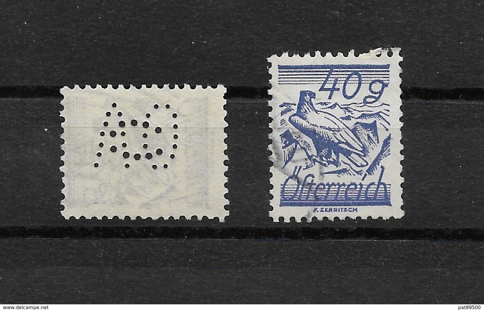 AUTRICHE PERFORE OBLITERE 1925/1927  / AIGLE /   YT N° 345  A O C Le C Est à Cheval Sur Le A Et Le O - Used Stamps