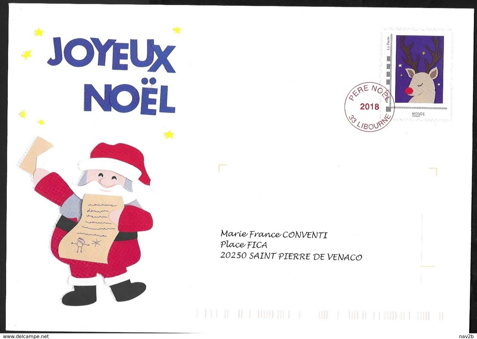 Entier Enveloppe TSC La Poste . Père Noël 2018 - Listos A Ser Enviados: TSC Y Transplantados Semioficiales