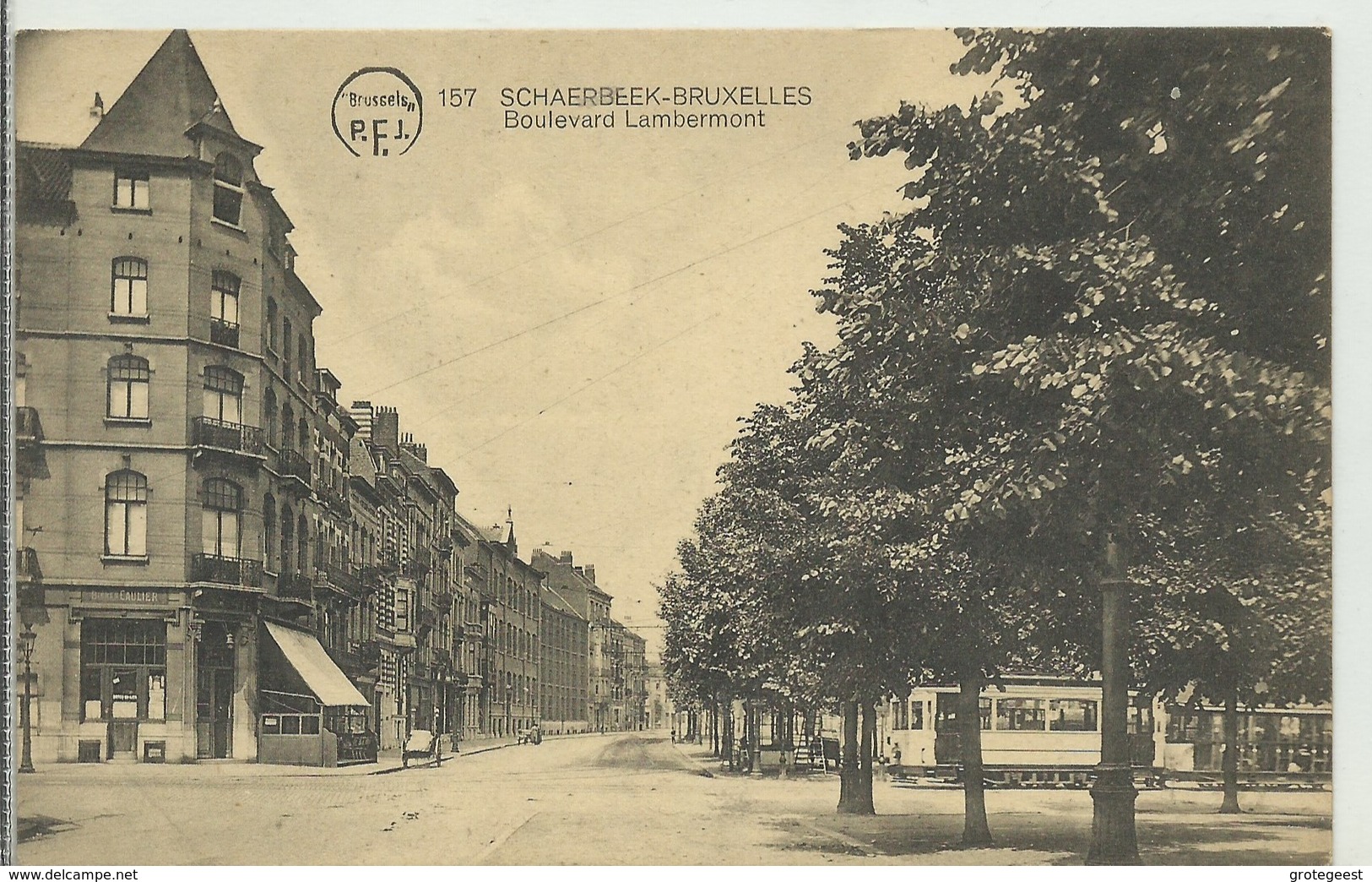 CP.Bruxelles-Schaerbeek (ex-Collection DELOOSE) - (Les TRAMWAYS TRAM BRUXELLOIS) Boulevard Lambermont TRAM + (à Gacuhe) - Schaarbeek - Schaerbeek