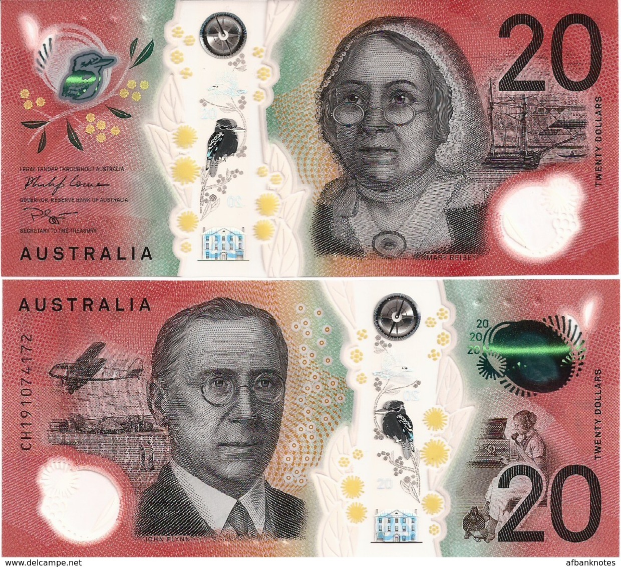 AUSTRALIA       20 Dollars       P-New       (20)19       UNC - 2005-... (Polymer)