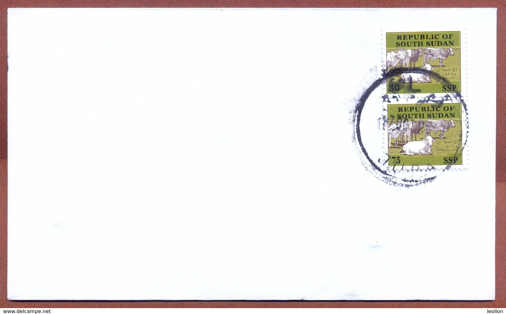 SOUTH SUDAN Cover With 2 Stamps (50 + 75 SSP) Proof Unissued Issue 2019 Overprint Cancelled SOUDAN Du Sud Südsudan - Sud-Soudan