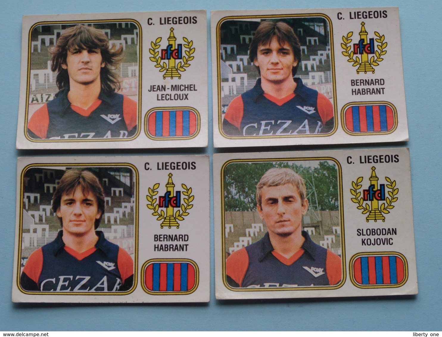 C. LIEGEOIS ( HABRANT(2x) - LECLOUX - KOJOVIC ) > FOOTBALL 81 ( Nr. 192 (2x) - 199 - 200 ) - Figurine PANINI ! - Trading Cards