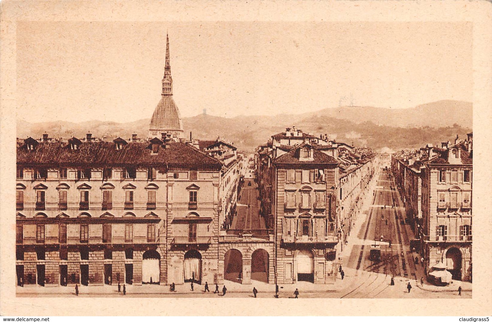 0916" TORINO-VIA GIUSEPPE VERDI E VIA PO CART. ORIG. - Mole Antonelliana