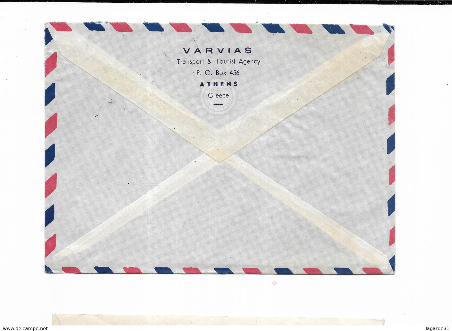 1955 BY AIR MAIL  VARVIAS TRANSPORT ET TOURIST AGENCY ATHENS - Poststempel - Freistempel