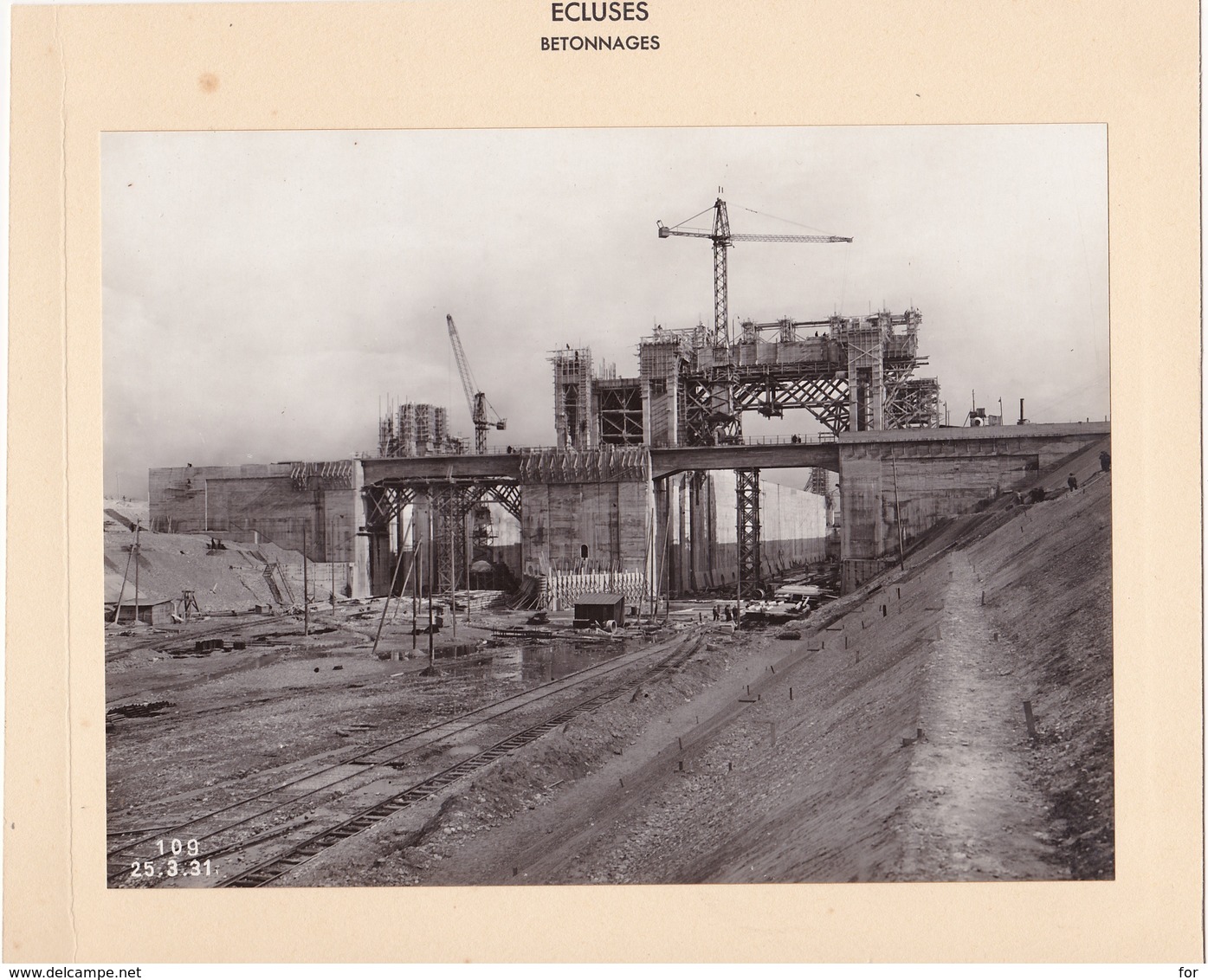 Haut-rhin : KEMBS : Construction Du Barrage Et écluse : écluses Betonnages - Construction Superstructures - 1928 1932 - - Places