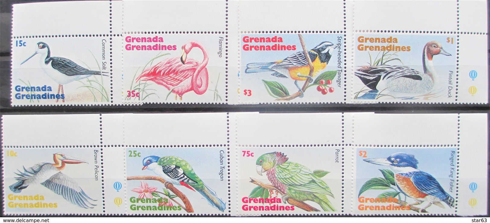 Grenada  Grenadines  1995  Birds   8 V  MNH - Autres & Non Classés