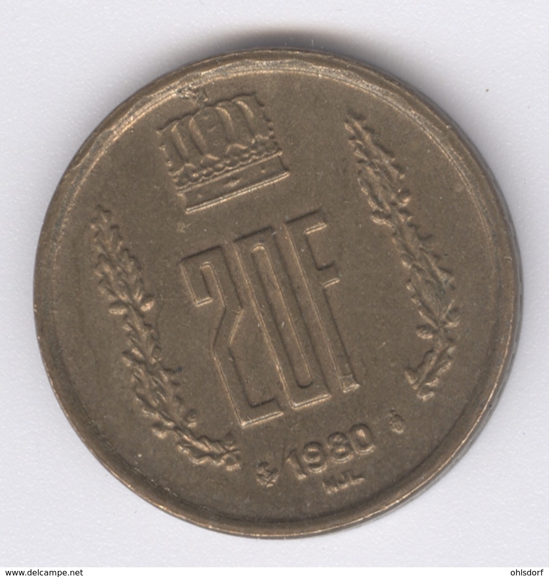 LUXEMBOURG 1980: 20 Francs, KM 58 - Luxembourg