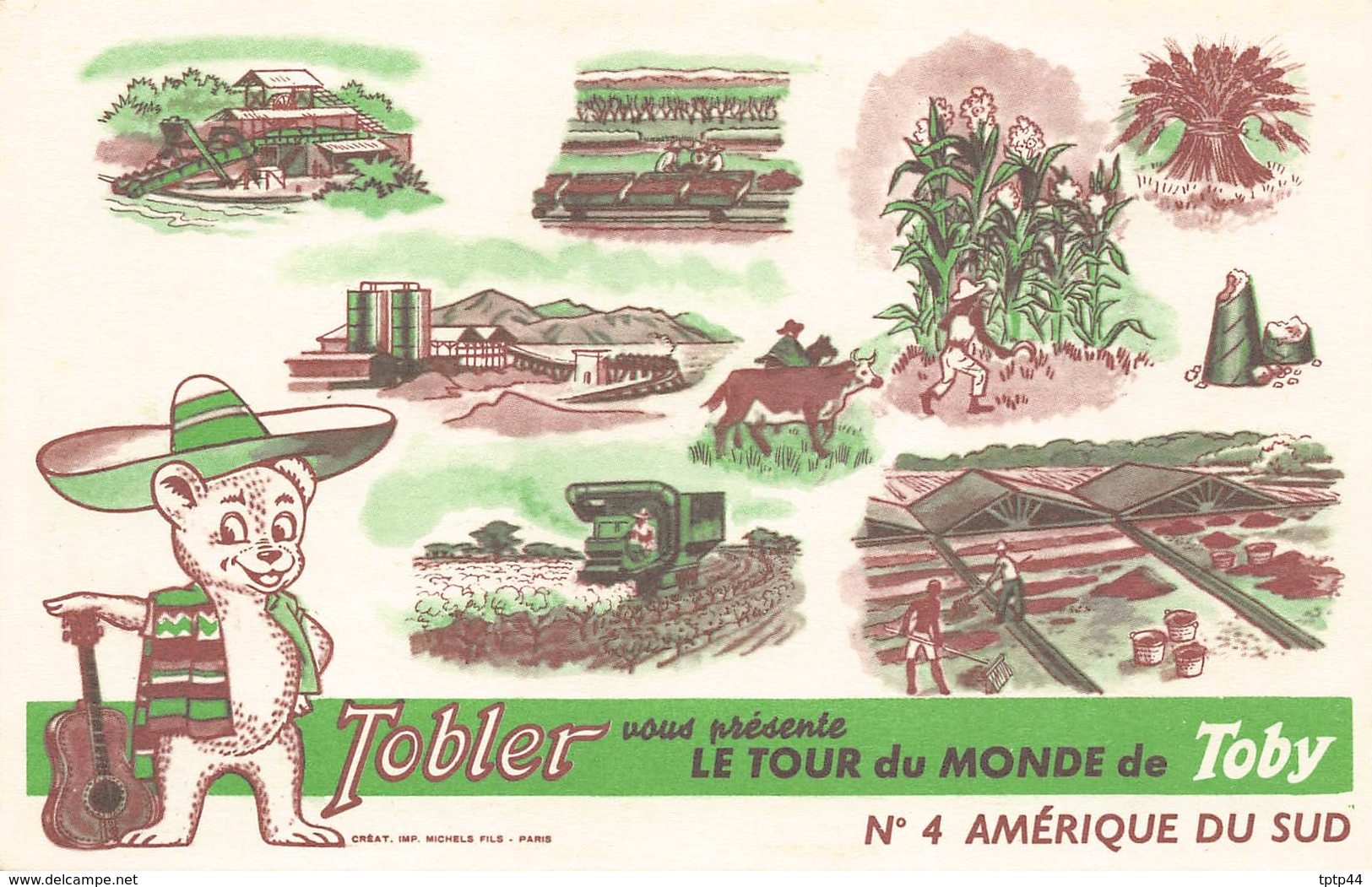 Lot de 10 Cartes Publicité du Chocolat TOBLER - Le Tour du Monde de TOBY