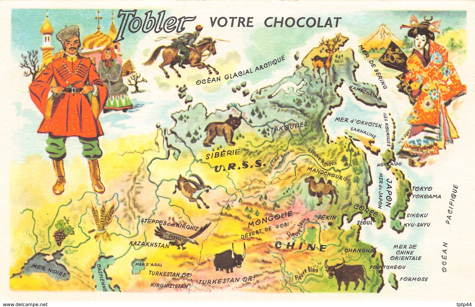 Lot de 10 Cartes Publicité du Chocolat TOBLER - Le Tour du Monde de TOBY