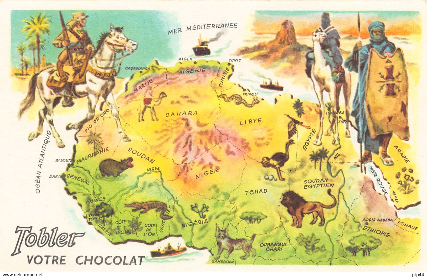 Lot de 10 Cartes Publicité du Chocolat TOBLER - Le Tour du Monde de TOBY