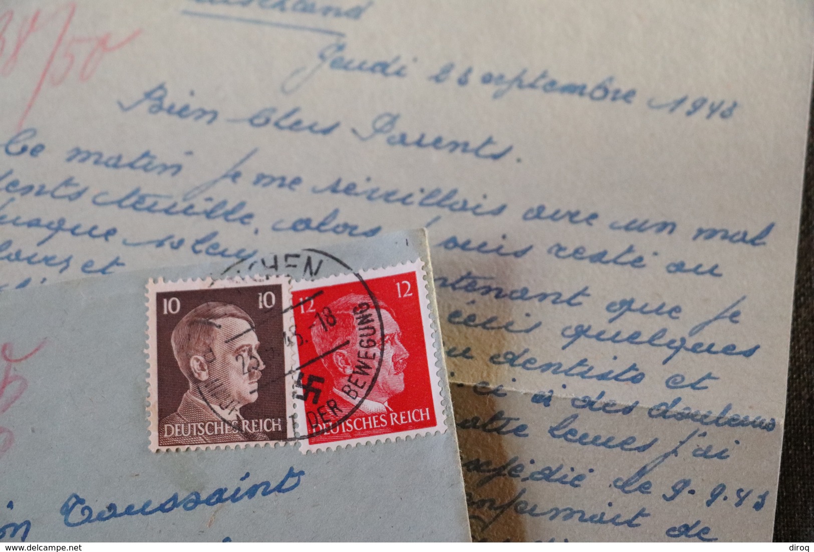 Courrier De Prisonnier De Guerre,originale Avec Censure Militaire Allemand 1943 Pour Collection,militaria,historique - 1939-45