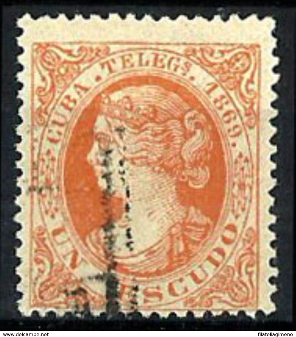 Cuba Española Telégrafos Nº 6 Usado - Cuba (1874-1898)