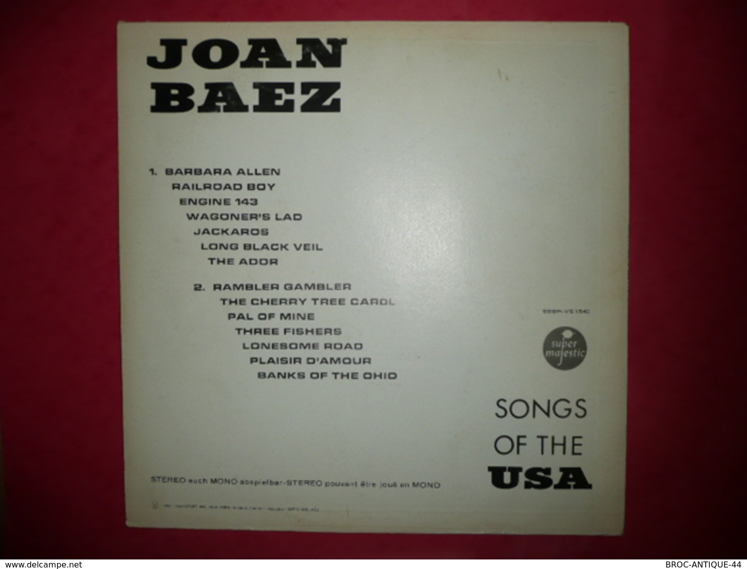 LP33 N°472 - JOAN BAEZ - SONGS OF THE USA - COMPILATION 14 TITRES COUNTRY FOLK WORLD POP - Country & Folk