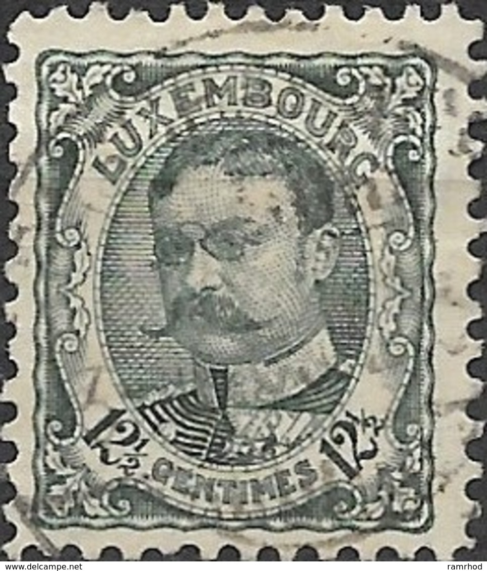 LUXEMBOURG 1906 Grand Duke William IV - 12 1/2 - Slate FU - 1906 William IV