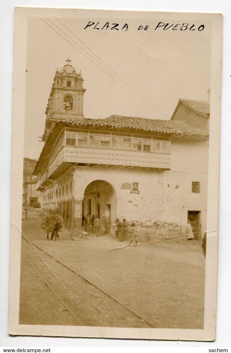 BOLIVIE  Plaza De Pueblo  CARTE PHOTO Ane Portant Foin Photog Casa Kavlin La Paz Oruro     D19 2019 - Bolivia