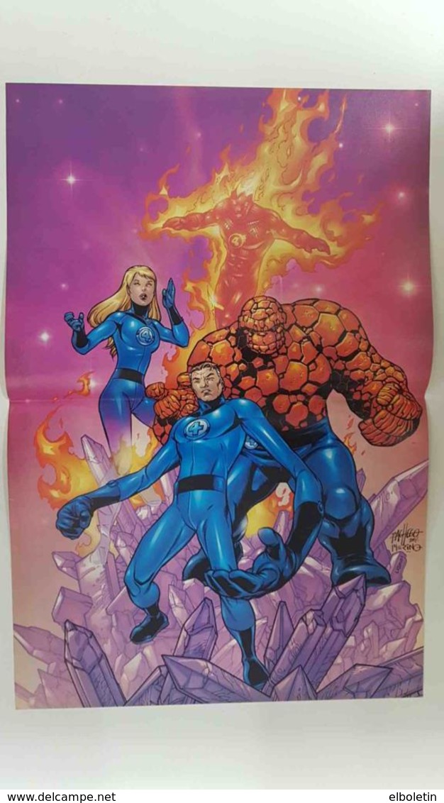 Poster Doble: Los 4 Fantasticos (Carlos Pachecho)- Spiderman (Campbell). Proviene De Marvel Poster Magazine Vo... - Otros & Sin Clasificación