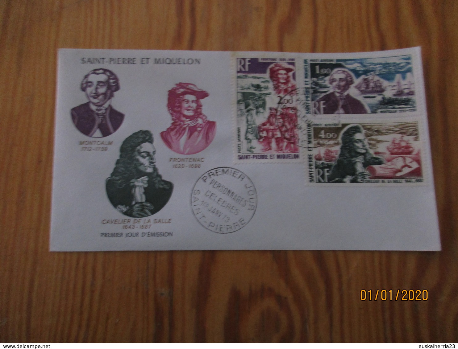 Enveloppe 1er Jour Saint-Pierre Et Miquelon Personnages Célèbres 1973 - FDC