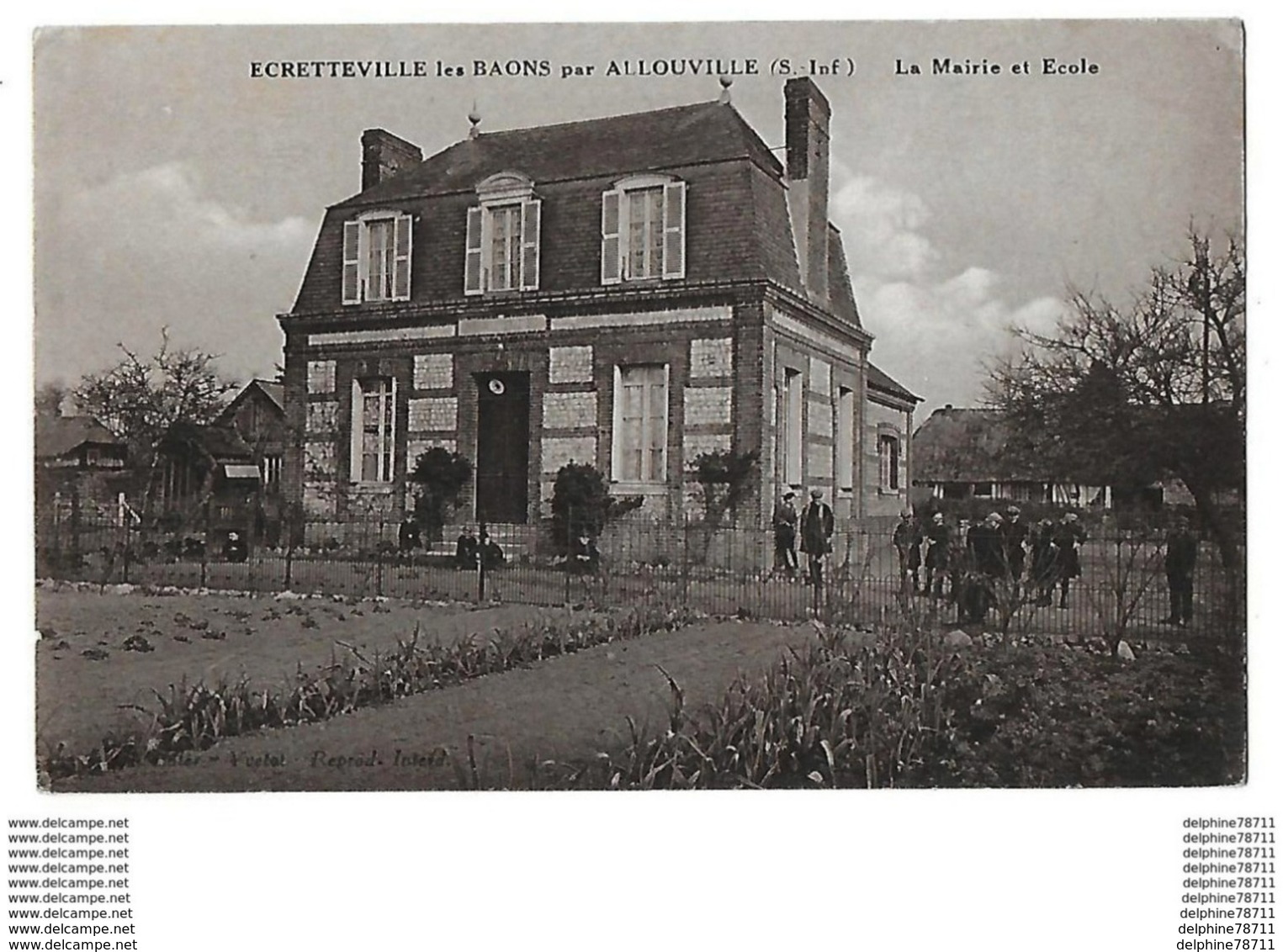 ECRETTEVILLE Les BAONS Par ALLOUVILLE La Mairie Et Ecole - Yvetot