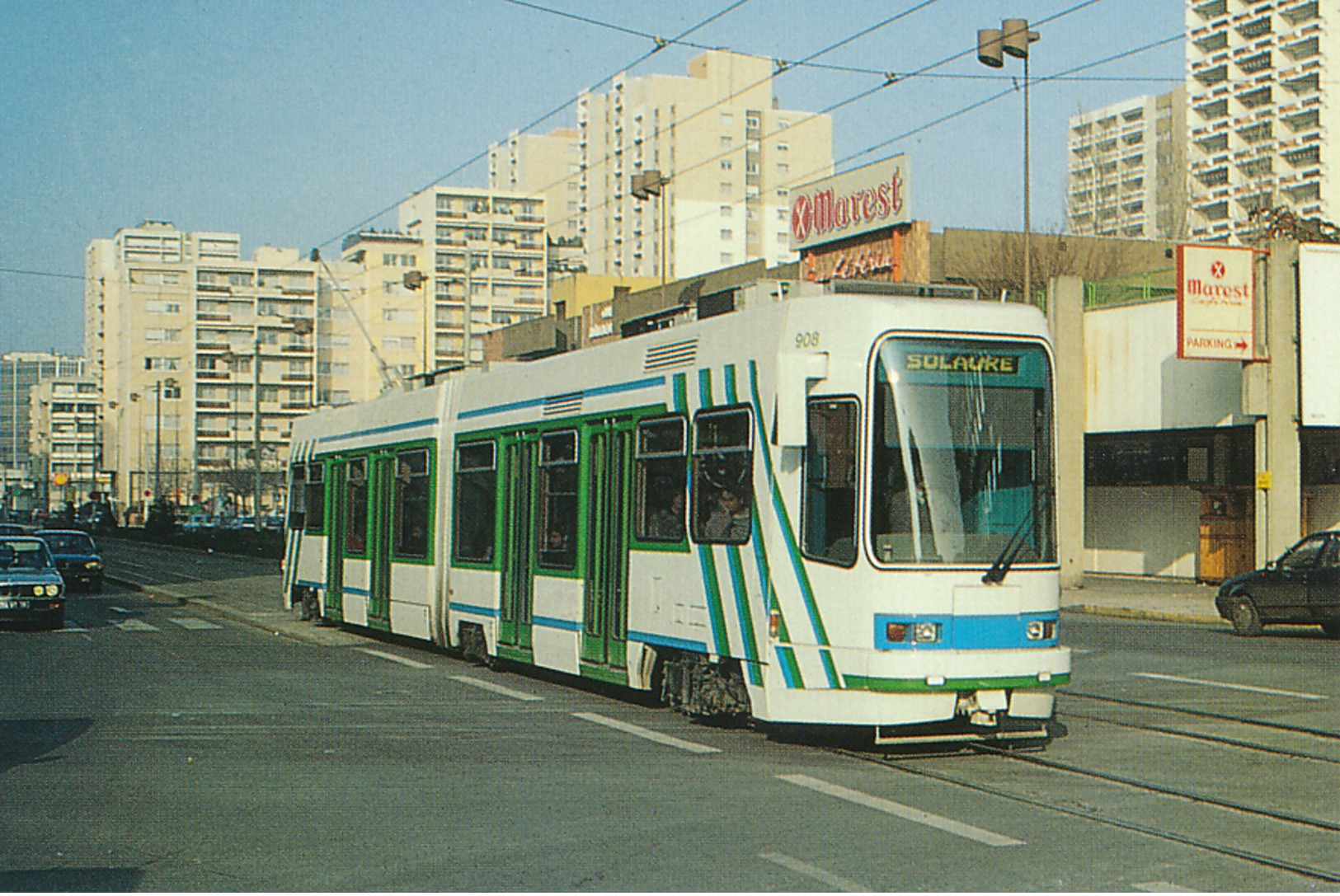 Saint Etienne (42) Motrice Vevey-Alsthom Série 901 à 915 N°908 - Mars 1993 - Saint Etienne