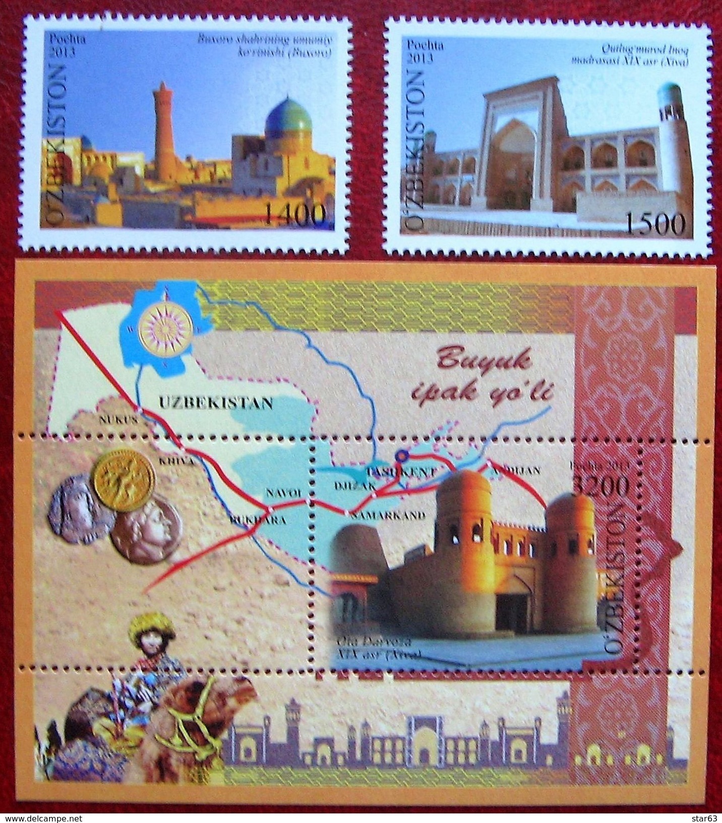 Uzbekistan  2013 Great Silk Way  S/S +2 V MNH - Ouzbékistan