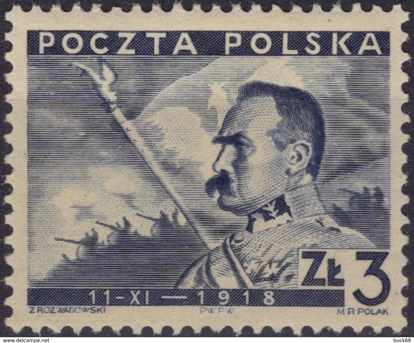 POLOGNE POLSKA POLEN 413 ** MNH Général Józef Klemens Pilsudski Militaire Et Politique (CV 15,60 €) [GR] - Unused Stamps