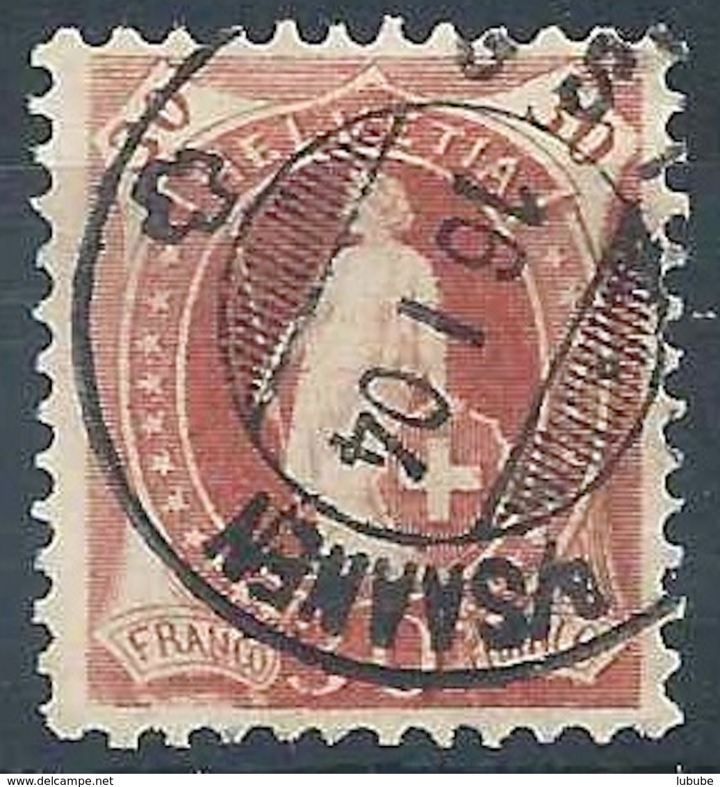 Stehende Helvetia 68E, 30 Rp.rotbraun  GSTAAD B/SAANEN       1904 - Gebraucht