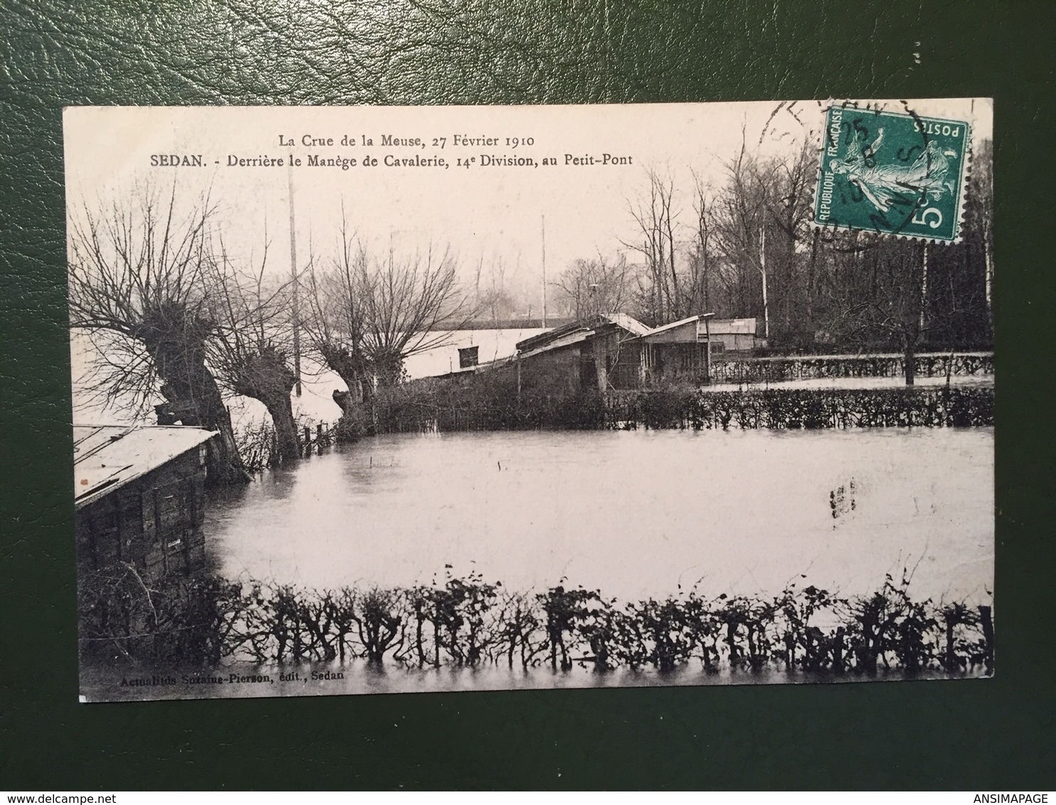 La Crue De La Meuse, 27 Février 1910. SEDAN-Derrière Le Manège De Cavalerie, 14°Division, Au Petit-Pont - Sedan