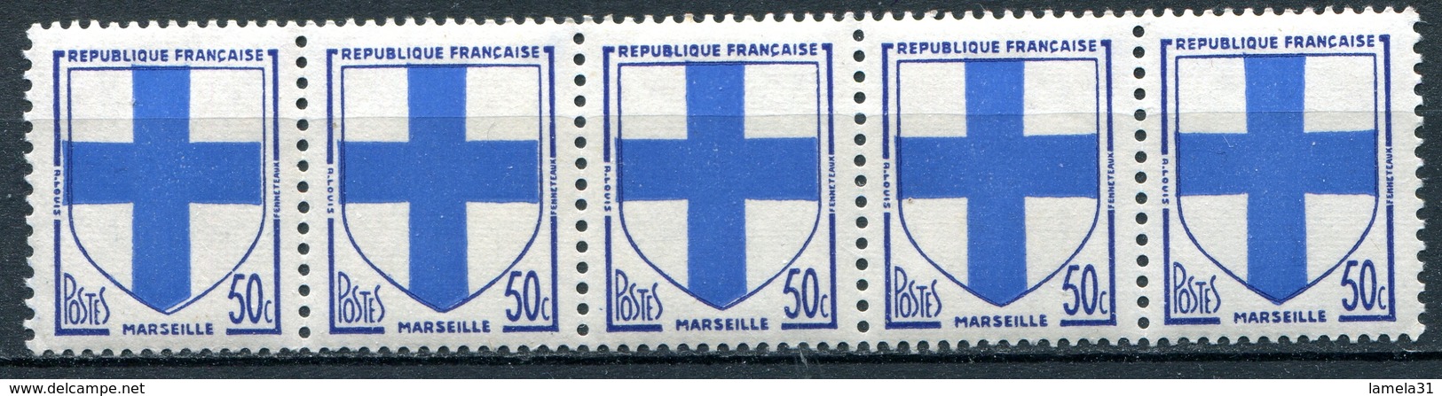 FRANCE /ARMOIRIE DE MARSEILLE  N°YT : 1180. BANDE 5 TIMBRES. NEUFS** - Nuovi