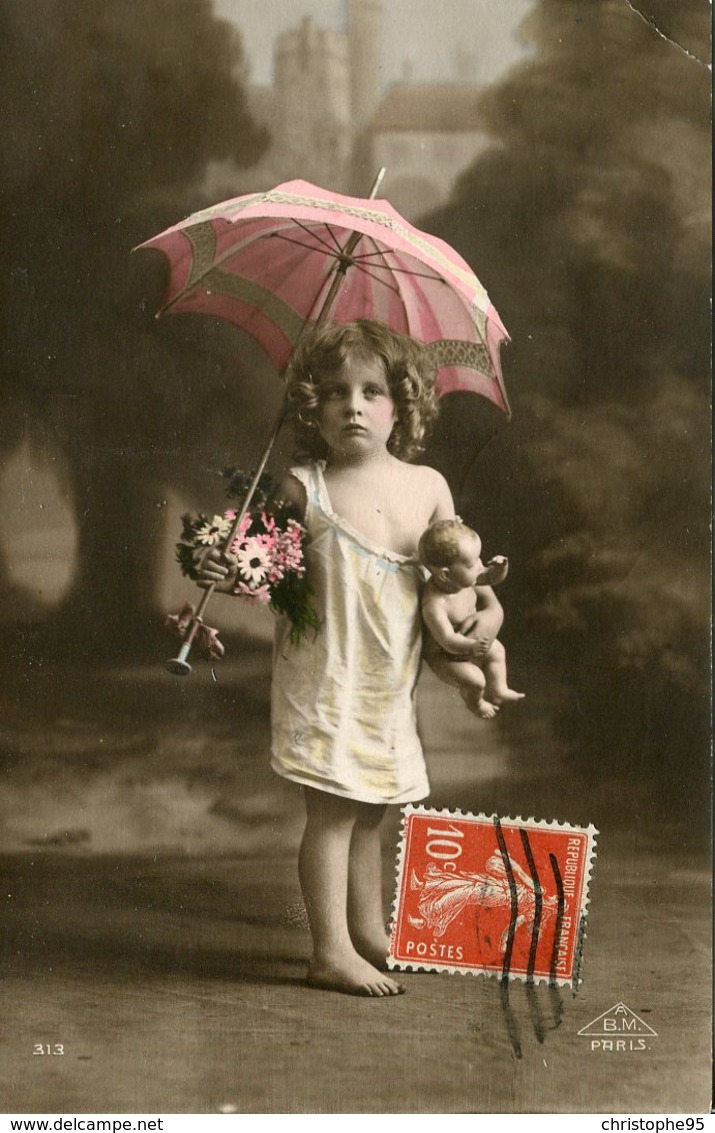 Enfants .20912 . Jeune Fille . Parapluie . A B M Paris 313 . - Collections, Lots & Séries