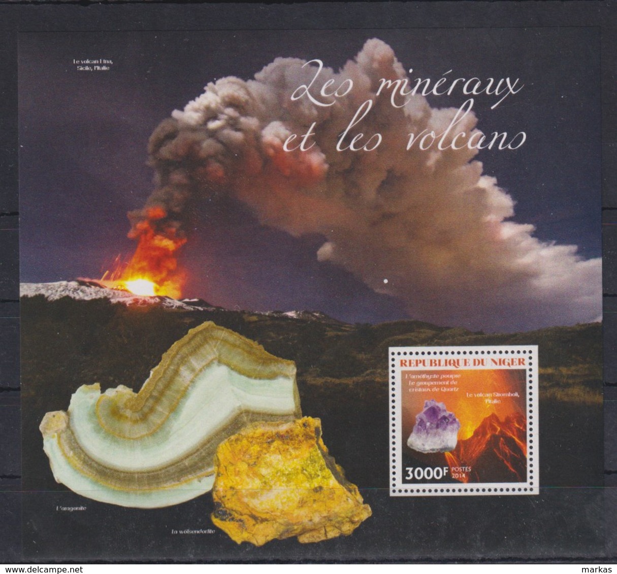 S725. Niger - MNH - 2014 - Nature - Minerals - Volcanos - Bl. - Altri & Non Classificati