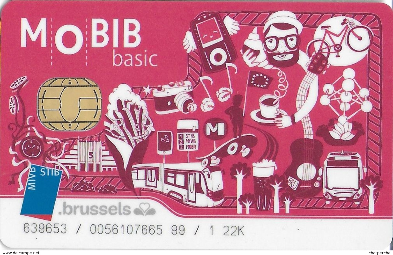 TICKET BILLET TRANSPORT AUTOBUS TRAMWAY METRO METRO BUS BRUXELLES BELGIQUE  MOBIB - Autres & Non Classés