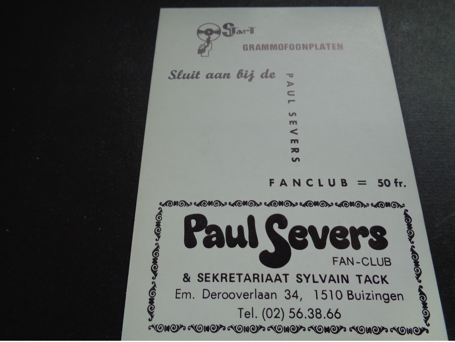 Artiste ( 705 )  Artiest Zangeres  Zanger ( Geen Postkaart ) :  Paul Severs - Chanteurs & Musiciens