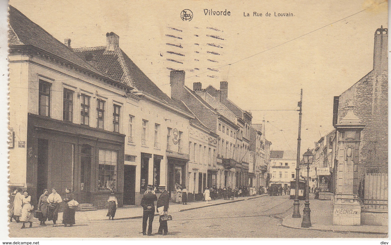Vilvorde - La Rue De Louvain - Geanimeerd - Uitg. Ern. Thill, Brussel Serie Vilvoorde Nr 15 - Kaart Uit Een Boekje - Vilvoorde