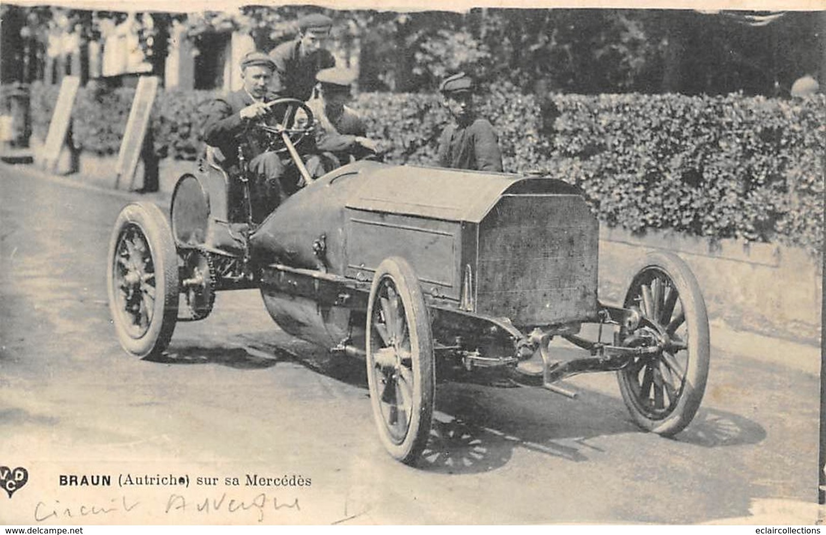 Thème: Sport Automobile  Circuit D'Auvergne.Coupe Gordon Bennett 1905 Braun Sur Sa Mercedes    Edit. VDC (voir Scan) - Other & Unclassified