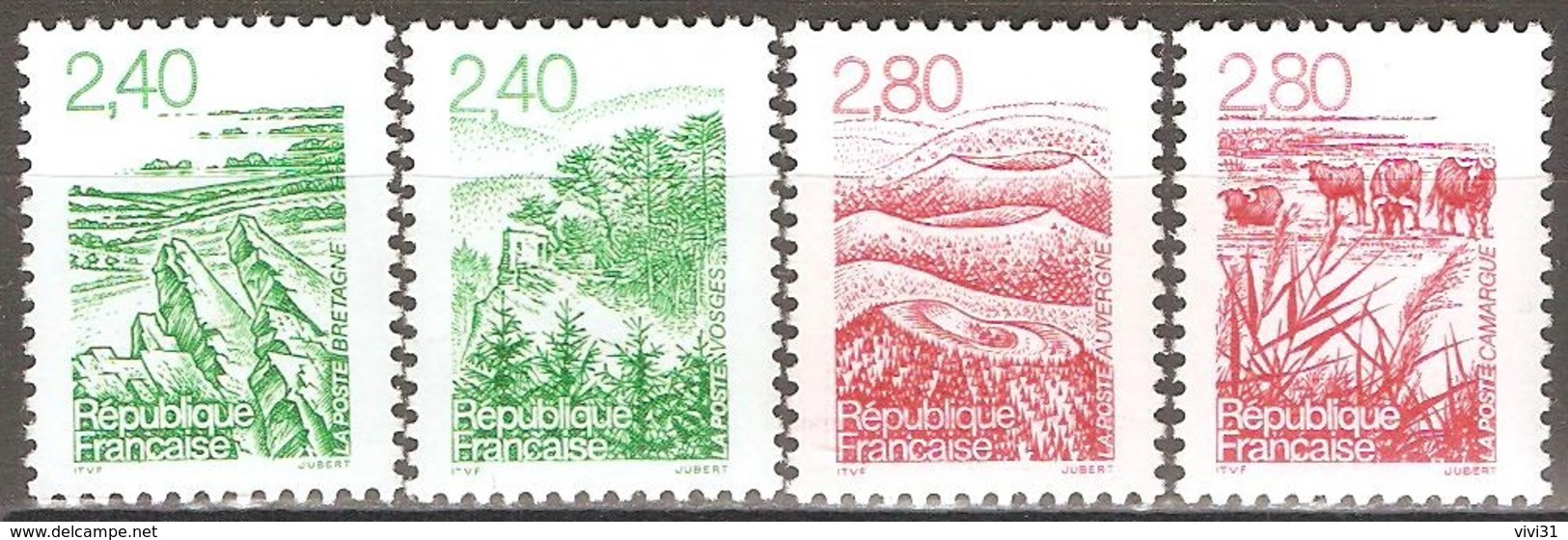 France - 1995 - Bretagne, Vosges, Auvergne Et Camargue - YT 2949 à 2952 Neufs Sans Charnière - MNH - Neufs