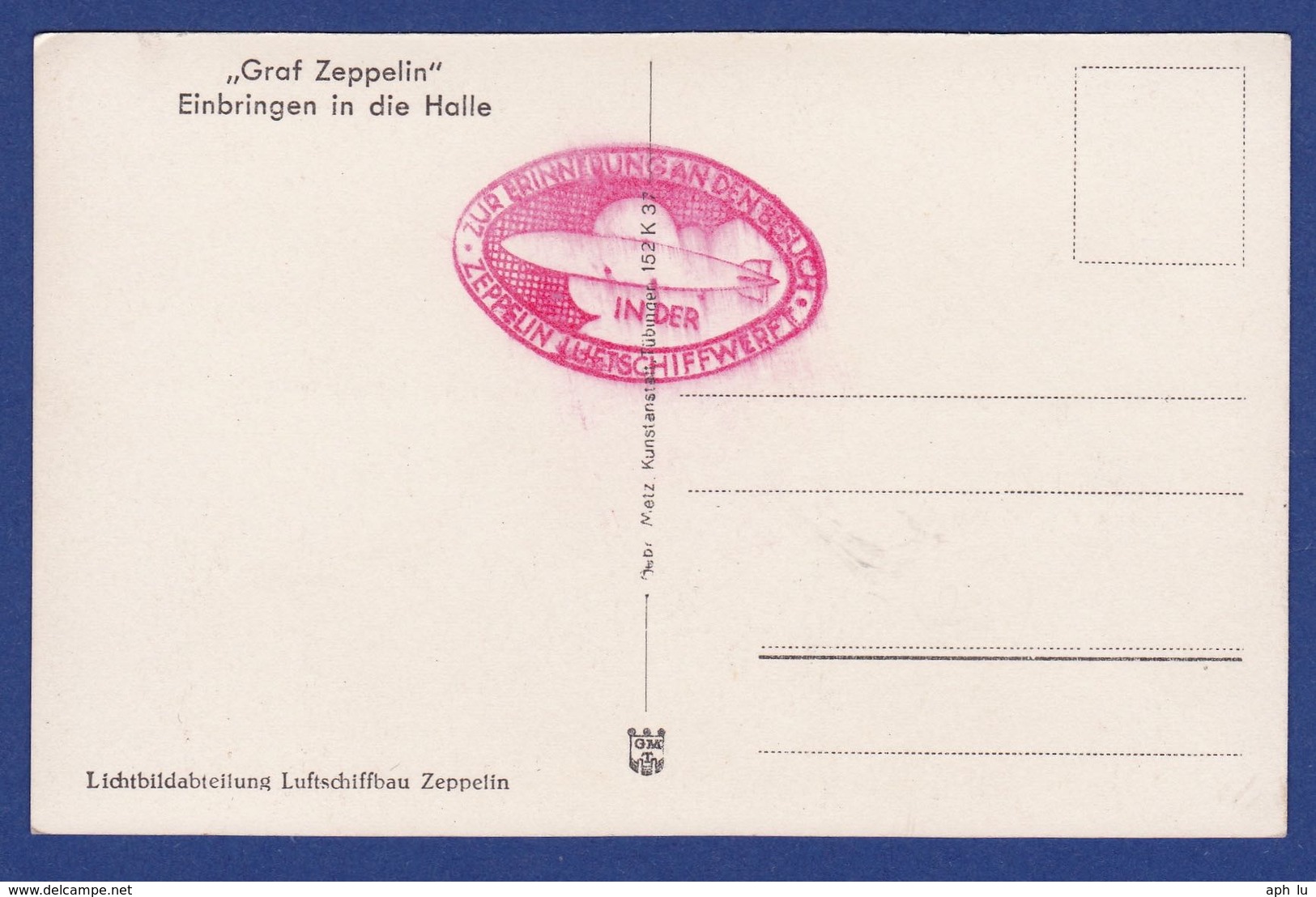 Graf Zeppelin, Mit Stempel Der Zeppelin Luftschiffwerft (br8294) - Zeppeline