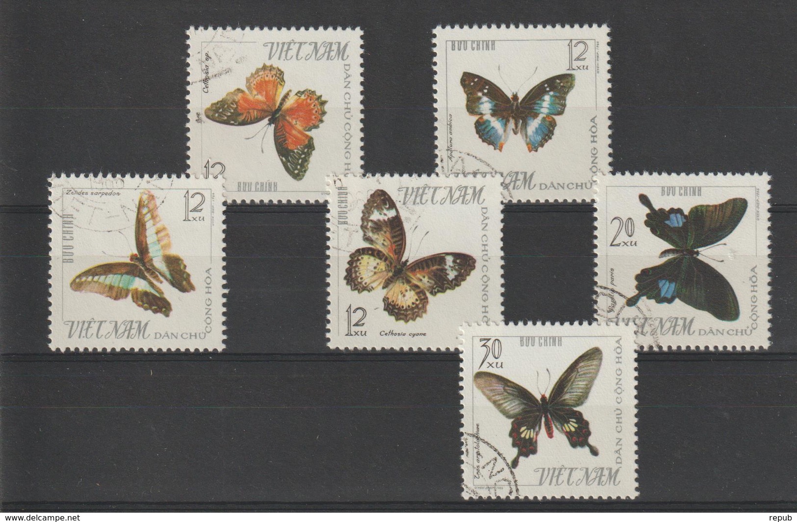 Viet-Nam Nord 1965 Papillons 472-77 6 Val Oblit Used - Viêt-Nam