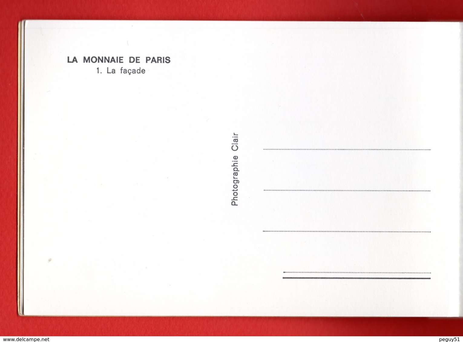 La Monnaie de Paris. Carnet 12 cartes avec feuille de description pour chaque carte. Vues du Monument et  des ateliers.