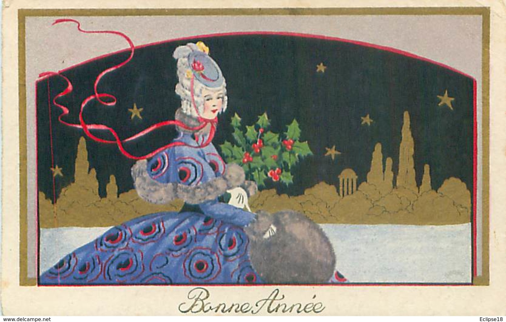 Illustration Femme Art Deco - Bonne Année   H 1139 - 1900-1949