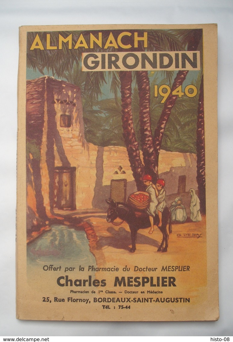 ALMANACH : 1940 : ALMANACH GIRONDIN . BORDEAUX - 1901-1940