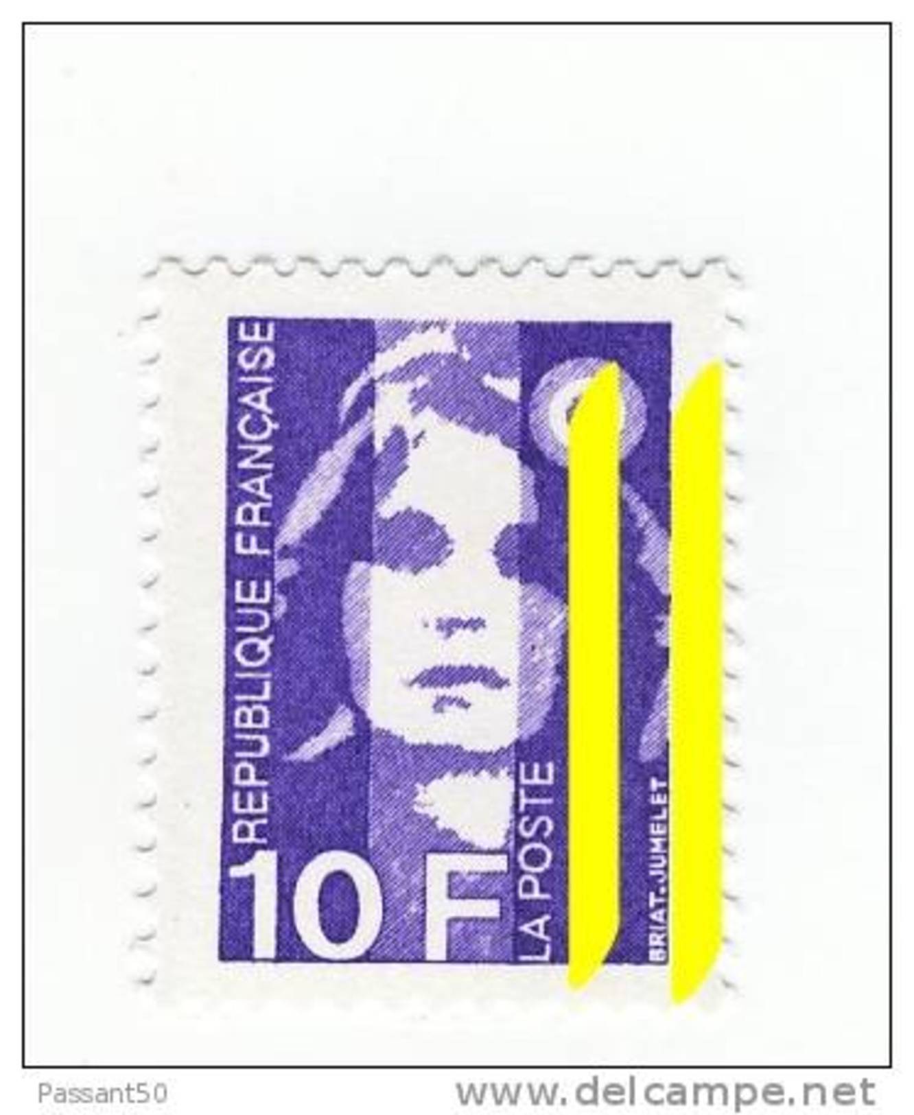 Briat 10fr Violet YT 2626 Avec Deux Bandes De Phosphore à Droite . Rare , Voir Le Scan . Maury N° 2627d : 25 € - Neufs