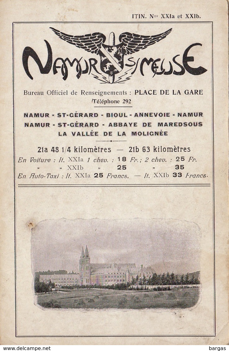 Rare Fascicule Excursion Namur Meuse - Saint Gérard Bioul Annevoie Maredsous Molignée - Dépliants Touristiques